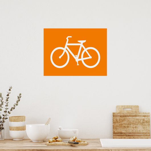 Poster Vélo blanc et orange (Cuisine)