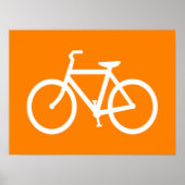 Poster Vélo blanc et orange (Devant)