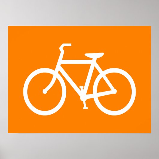Poster Vélo blanc et orange (Devant)