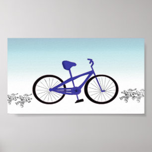 Poster Vélo bleu