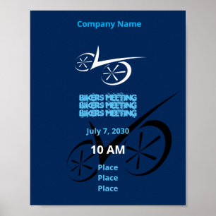 Poster Vélo bleu intelligent défini