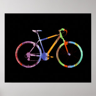 Poster vélo coloré sur noir