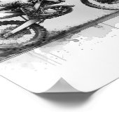 Poster Vélo couleur couleur d'eau noire et blanche (Coin)