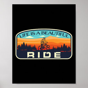 Poster Vélo de Montagne Cyclisme Rétro Mtb Trail Enthousi