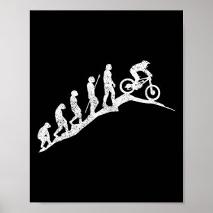 Poster Vélo de Montagne Descente Évolution Vélo Drôle Mtb