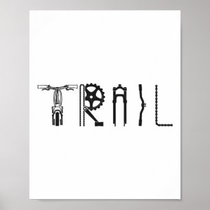 Poster Vélo de montagne Enduro Mtb en descente Vintage T