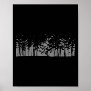 Poster Vélo de Montagne Forêt Mtb Vélo Descente Montagne