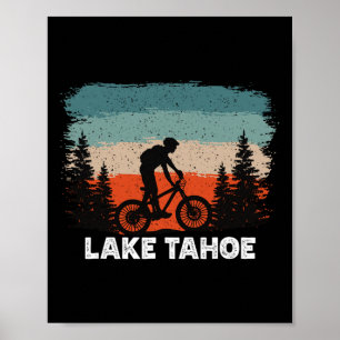 Poster Vélo de montagne Lake Tahoe au coucher du soleil R