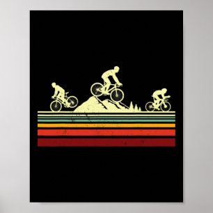 Poster Vélo de Montagne Rétro Figures Vintage- Mtb Bi
