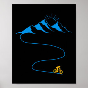 Poster Vélo de Montagne - Vélo Tout Terrain en Descente D