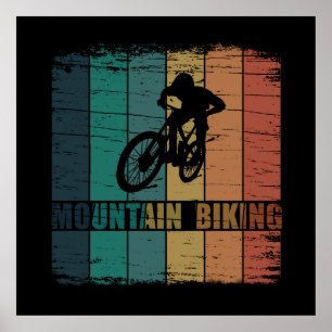 Poster Vélo de montagne Vintage Mtb Descente