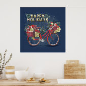 Poster Vélo de Noël rouge avec présentateurs (Cuisine)