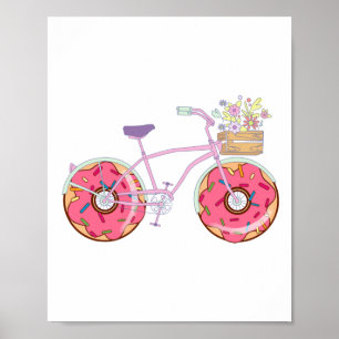 Poster Vélo Donuts - Bicyclette amusante avec Roues Dough