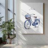 Poster Vélo en Delft Blue personnalisable