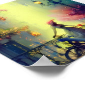 Poster Vélo et femme victorienne de l'aquarelle (Coin)