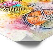 Poster Vélo et fleurs (Coin)