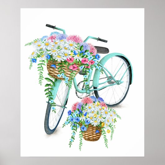 Poster Vélo floral (Devant)