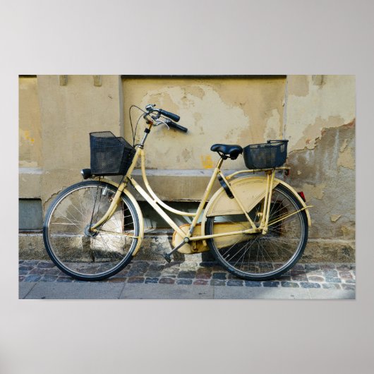 Poster Vélo Jaune, Copenhague, Danemark (Devant)