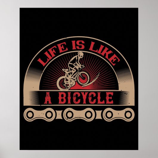 Poster Vélo - La vie est comme un vélo (Devant)