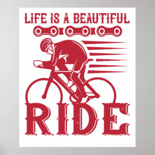 Poster Vélo - La vie est une belle promenade