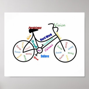 Poster Vélo Motivational Cycle Sport Vélo, Motivational