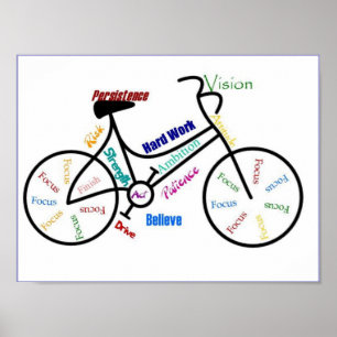 Poster Vélo Motivational Cycle Sport Vélo, Motivational