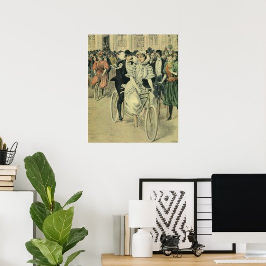 Poster Vélo neuf mariée et mariée Mariage victorienne (Bureau à domicile)