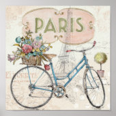 Poster Vélo Paris Fleurs (Devant)