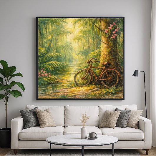 Poster Vélo Perdu - Style de peinture Impressionnisme Pas