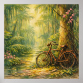 Poster Vélo Perdu - Style de peinture Impressionnisme Pas (Devant)