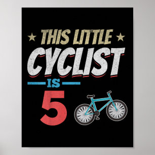 Poster Vélo pour enfants Ce petit cycliste fête son 5e an