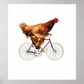 Poster Vélo Quirky Chicken équitation