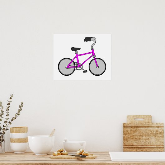 Poster Vélo rose (Cuisine)