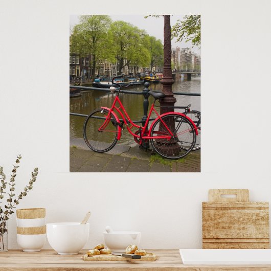 Poster Vélo rouge 2 (Cuisine)