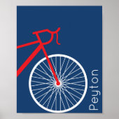 Poster Vélo rouge et blanc (Devant)