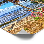 Poster Vélo sur Beach Pine Island Floride Art imprimable (Coin)