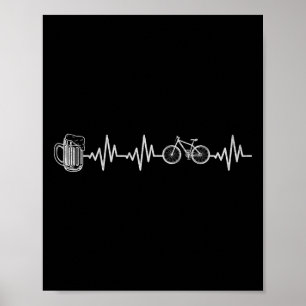 Poster Vélo Tout Terrain Battement De Coeur Cyclisme Vélo