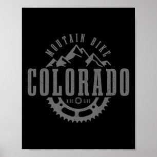 Poster Vélo tout terrain Colorado Mtb VTT Descente Vintag