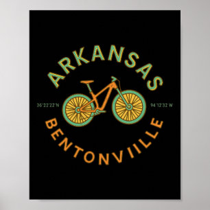 Poster Vélo tout terrain vintage de Bentonville Arkansas
