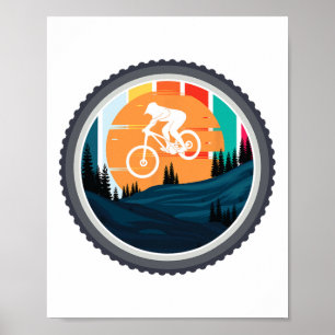 Poster Vélo tout terrain Vtt Descente cyclisme Vélo de mo