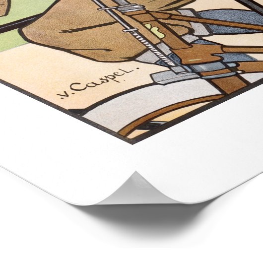 Poster Vélo, Vélos, Van Caspel (Coin)