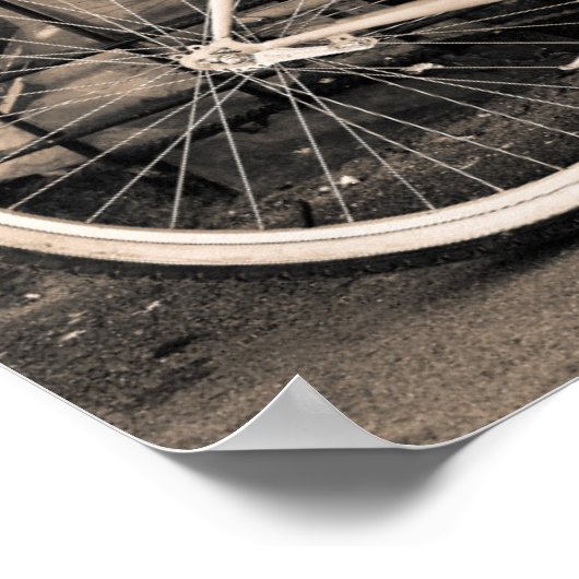 Poster Vélo vintage Avec Panier (Coin)