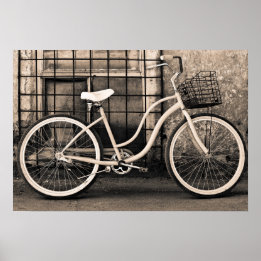 Poster Vélo vintage Avec Panier