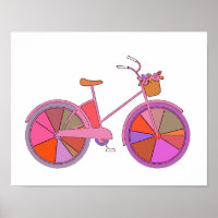 Vélo Vintage coloré avec fleurs Illustration