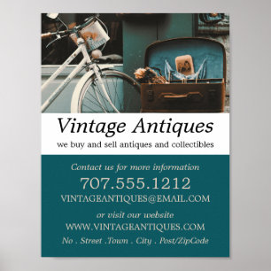 Poster Vélo vintage, Vendeur d'antiquités, Boutique