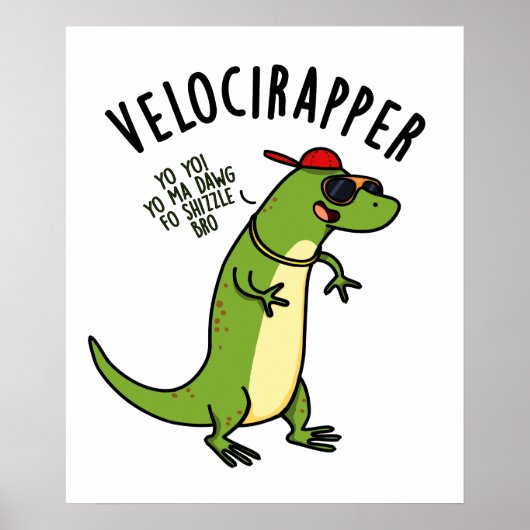 Poster Veloci-rapper Dinosaure Drôle (Devant)