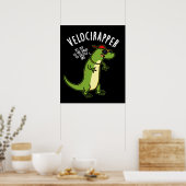 Poster Veloci rapper Dinosaure Drôle Pun Dark BG (Cuisine)