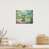 Poster Velociraptor Aquarelle Dinosaur Nursery Art (Cuisine)