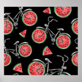 Poster Vélos à roue de pastèque, motif d'été. (Devant)
