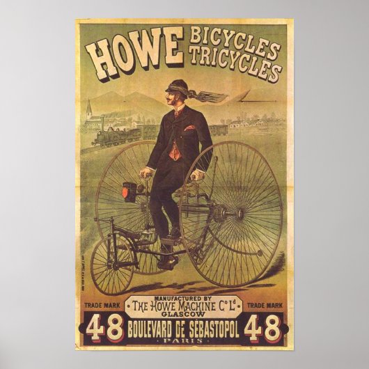 Poster Vélos et Tricyclettes vintages (Devant)